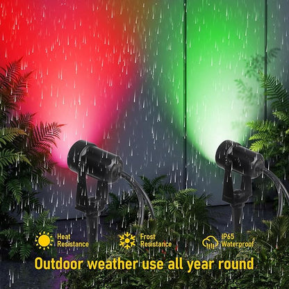 Solar Powered Landscape Spotlights, 4-Pack with Remote Control, Black, IP65 Waterproof, 270° Adjustable Head, RGBW, 150LM, 3000K, Outdoor Garden Path Lights with 3W Solar Panel