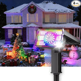 Christmas Solar Spot Lights Outdoor Waterproof 4-Pack, Multicolor RGB Solar Powered Landscape Lights with 6 Colors | Lumora