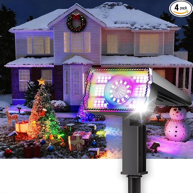 1 Pack Solar Outdoor Lights Waterproof IP67,Spotlights 6 Colors Changing+10 Lighting Modes Christmas Easter Solar | Lumora