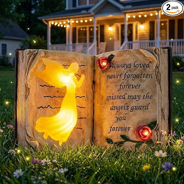 Outdoor Solar Angel Garden Stakes Lights - Praying Guardian Angel Figurines, Waterproof Memorial Grave Decorations | Lumora