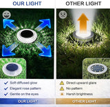 Solar Ground Lights Outdoor, 8 Pack Solar Powered Pathway Lights IP67 Waterproof Anti Glare Diamond Solar Garden | Lumora
