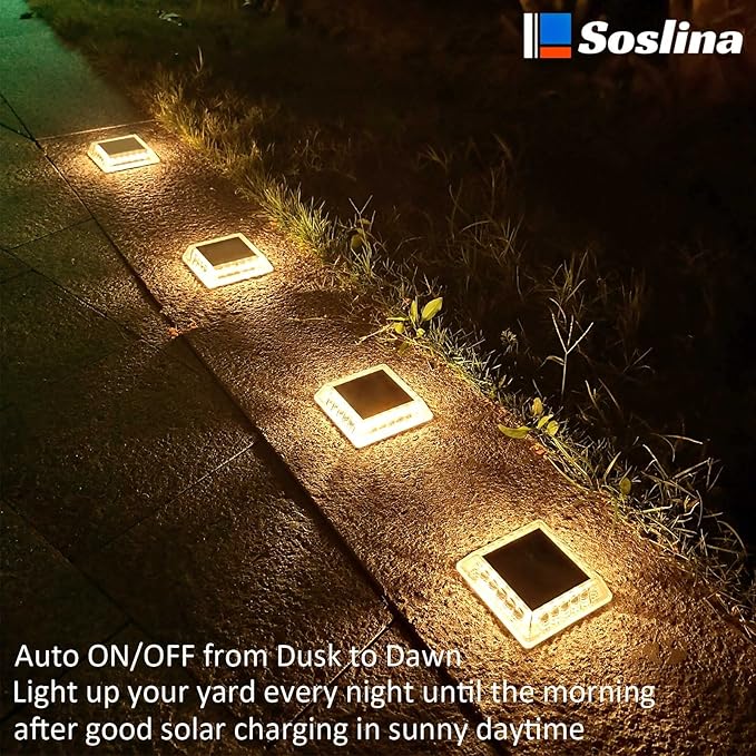 Solar Deck Lights Solar Powered, Solar Stair Lights Outdoor Waterproof, Solar Step Lights for Outdoor Garden Patio | Lumora