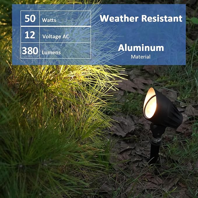 Low Voltage Landscape Spotlight 50W Halogen Floodlight 12V Metal Landscape Light 380 - Outdoor Security Flood Light | Lumora