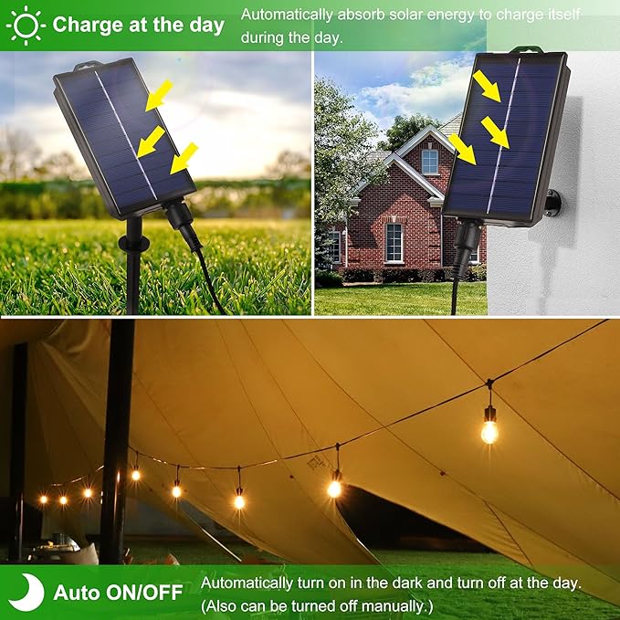 PMS Solar Outdoor String Lights, Color Changing Warm White to Cool White with Remote, Shatterproof LED Bulbs for | Lumora