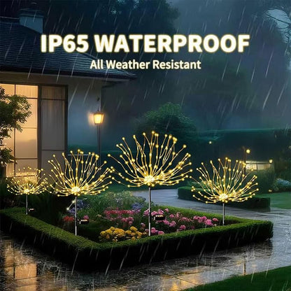 Solar Garden Lights Outdoor Waterproof (2 Pack),Solar Landscape Lighting,420LED Firework,Lights for Garden, Pathway, Party & Christmas,Multicolor
