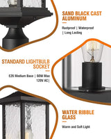Beionxii Dusk to Dawn Outdoor Post Lights, 21inch Large Exterior Lamp Post Light Pier Mount Lantern with Base | Lumora