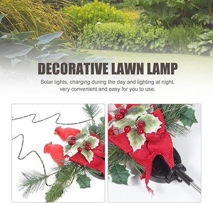 DOITOOL Solar Red Bird Lawn Stake Light Waterproof Landscape Garden Courtyard Decor LED Solar Pathway Lamp for Outdoor Christmas Patio