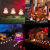 SUNSGNE Halloween Ghost Pathway Lights Outdoor, Set of 4 Ghost Halloween Stake Path Lights with C7 LED Bulbs for | Lumora