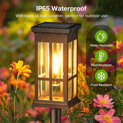 8-Pack Solar Lights Outdoor Waterproof – Solar Powered LED Outdoor Lights for Yard, Patio Light, Garden Decor Pathway Lighting, Lawn Lighting Waterproof, Driveway Decor Accent Glow Path Light