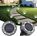 Mini Solar Ground Lights, 2 Pack Solar Lights Outdoor Waterproof, Upgraded LED Flat Landscape Lighting for Outside | Lumora