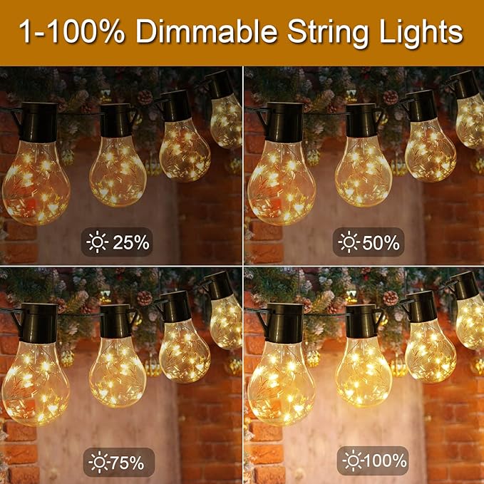 14ft Battery Operated 20 Hanging Bulb 100 LED String Lights, Vintage Commercial Battery Outdoor Lights for Indoor | Lumora