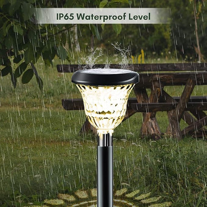6 Pack Solar Pathway Lights Outdoor, Colorful and Warm White Light, Garden Yard Decorations - Automatic Solar Charging, IP65, Ideal for Backyard Walkway and
