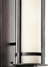 Kichler Camden 22.5" 2 Light Outdoor Wall Light with Opal Etched Glass in Anvil Iron | Lumora