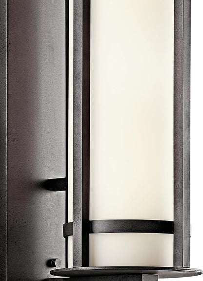 Kichler Camden 22.5" 2 Light Outdoor Wall Light with Opal Etched Glass in Anvil Iron