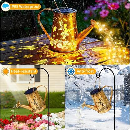 2 Pack Solar Watering Can Lights, Gifts for Women Mom Grandma Birthday, Waterproof Outdoor Garden Decor Large Hanging Solar Lanterns Garden Lights for Patio Yard Flowerbed