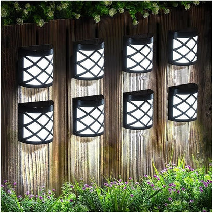 QUQUQ Solar Pathway Lights 8 Packs Solar Wall Lights Waterproof LED Deck Decorative Yard Patio Decor