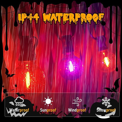 25FT G40 LED Outdoor Halloween String Lights, Orange and Purple Halloween Decorations Lights with 27 Shatterproof Globe Bulbs(2 Spare), Hanging Patio Lights for Holiday Balcony Backyard Party Garden