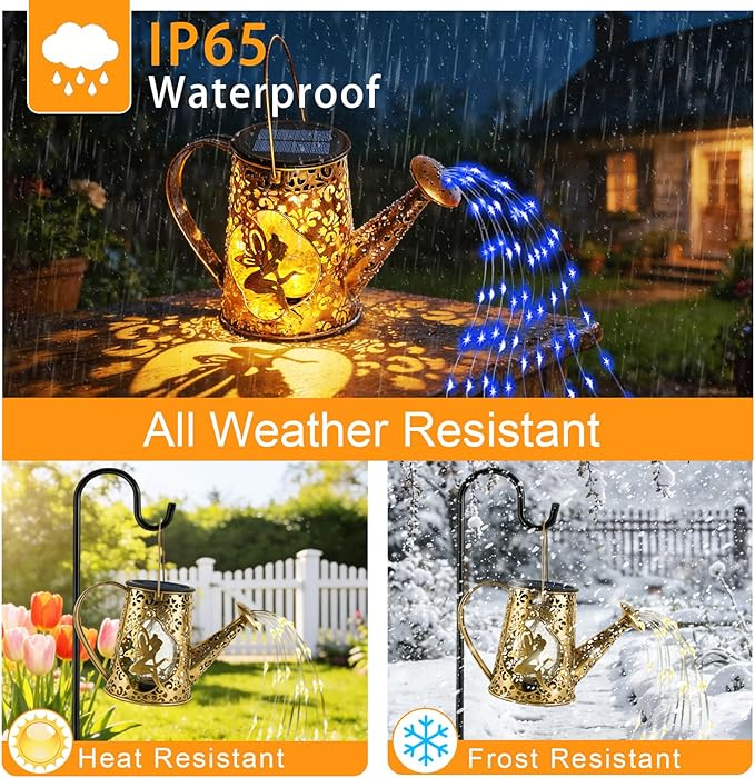 Solar Watering Can Lights, Unique Fairy Gifts for Women Mom Grandma Birthday, Waterproof Outdoor Garden Decor Large | Lumora