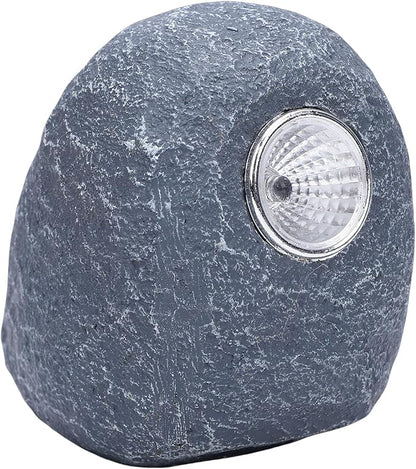 GLOGLOW Solar Garden Rock Lights, Synthetic Adjustable LED Solar Spotlights for Outdoor Pathway and Yard Lighting, Provides Warm Glow and EcoFriendly Ambiance