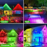 LANSOW Solar Spot Lights Outdoor Color Changing, [7 Modes/8 Pack] Christmas Landscape Spotlights, Solar Lights | Lumora