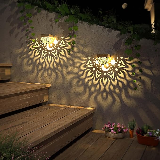 Solar Fence Lights 6 Pack Solar Deck Lights Waterproof LED Step Wall Outdoor Decorations Warm Yellow Decorative | Lumora