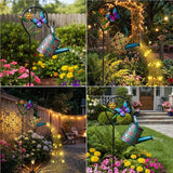 Solar Watering Can with Cascading Lights Outdoor Garden Decor,Waterproof Solar Lantern with Butterfly Shepherd | Lumora