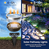 SOLPEX 10 Pack Solar Ground Lights Outdoor Waterproof, Solar Powered Pathway Lights, Landscape Lighting for Garden | Lumora