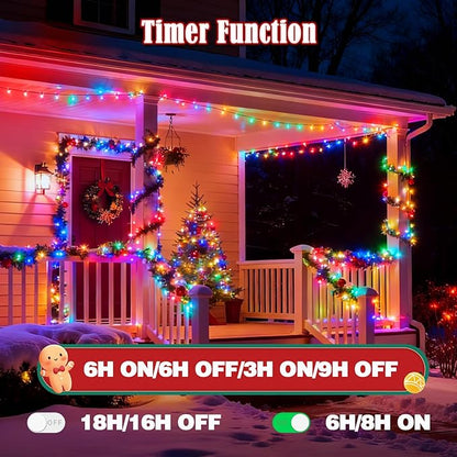 2026 New Voice Control 88ft 240LED Smart Christmas String Lights Outdoor/Indoor | String Lights with Remote, 12Modes, 7Voice Commands & Timers, Christmas Twinkle Light for Xmas Tree Decor (Multicolor)