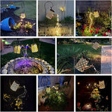 2 Pack Solar Watering Can Lights with Shepherd Hook, 8 Multi-Color Changing Modes, IP65 Waterproof, 60pcs String | Lumora