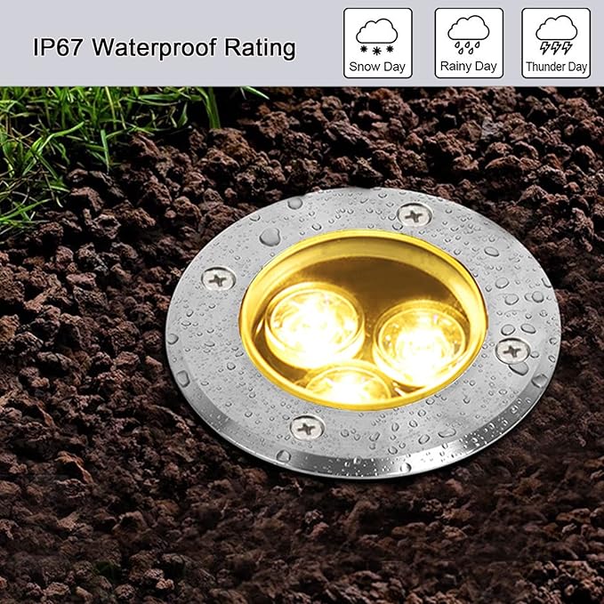 Low Voltage LED In-ground Lights Well Light Landscape Light with Connectors 3W 12V 24V Waterproof IP67 Pathway | Lumora