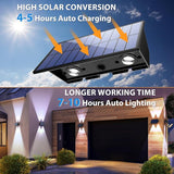 Solar Fence Lights,6Pack Solar Lights Outdoor 2700/4500/6000K 3 Modes Up & Down Wall Lights Waterproof 100 Lumens | Lumora