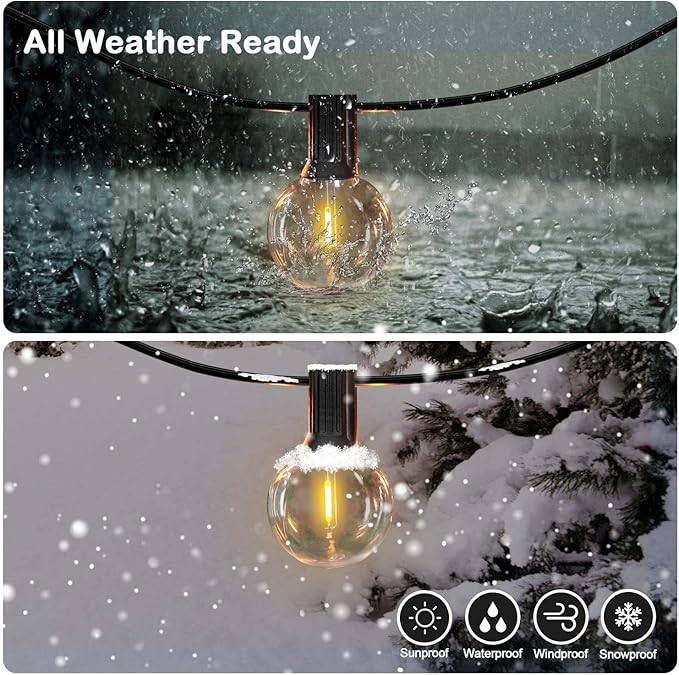 150FT LED Globe Outdoor String Lights, Dimmable Patio With 75+2 G40 Shatterproof Bulbs, Waterproof Outside Hanging | Lumora