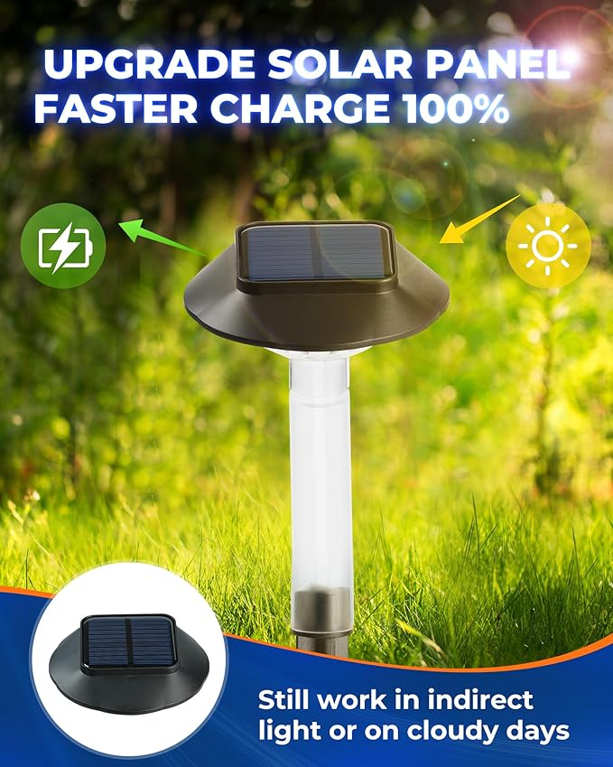 ALEPOD Color Changing Solar Pathway Lights - 6 Pack IP68 Waterproof with 7 RGB Modes for Halloween & Christmas Yard, Garden, Walkway, Pathway, Backyard, Lawn Decoration