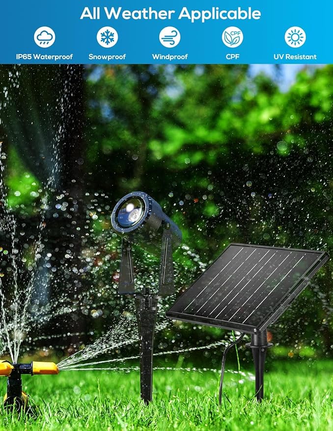 ZYAN Solar Color Changing RGB Spotlights with Remote, Separate Monocrystalline Panels & USB-C Powered 12000mAh Auto | Lumora