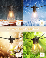 Outdoor String Lights, 50FT LED Patio Lights with 25+2 A45 Vintage Edison Shatterproof Bulbs, Waterproof | Lumora