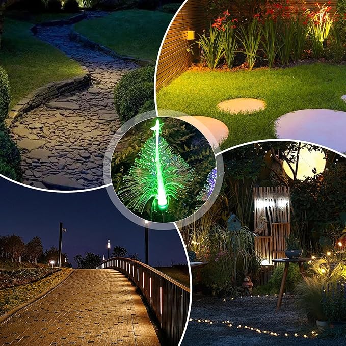 Solar Garden Lights - Waterproof Color Changing | LED Lights with Garden Stake | For Paths Parties Balconies Terraces Halloween Patios Porches Driveway Lawn Party