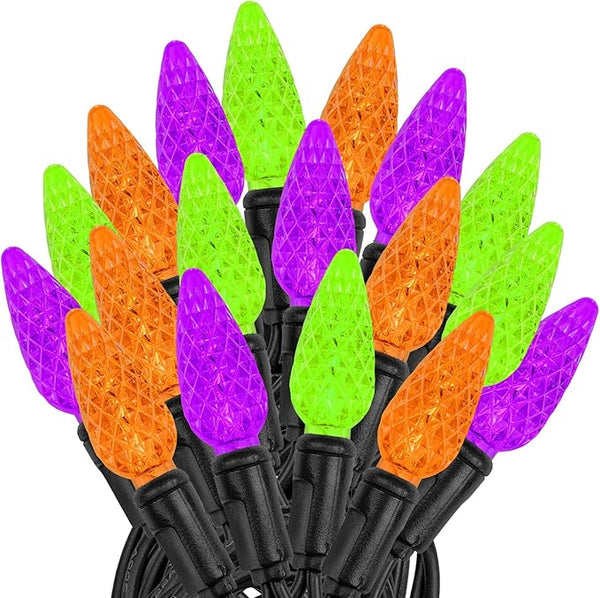 ‎‎‎Novelty Lights 24FT 70 LED C6 LED Halloween String Lights, Outdoor Christmas Tree Commercial Grade LED String | Lumora