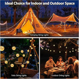 SeaShine Rechargeable Battery Operated String Lights - 13ft 20LEDs Crystal Globe String Lights, IP65 Waterproof | Lumora
