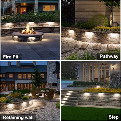 VOLISUN 16 Pack 7 Inch Retaining Wall Lights, Waterproof LED Hardscape Lighting, Cuttable Low Voltage Landscape Lighting, 12V Paver Lights, 3W Outdoor Step Lights, 5000K Daylight, ETL