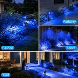 T-SUNUS Solar Spot Lights Blue Metal Outdoor Christmas Spotlights with 9.8ft Cable, IP65 Waterproof Separated Panel | Lumora