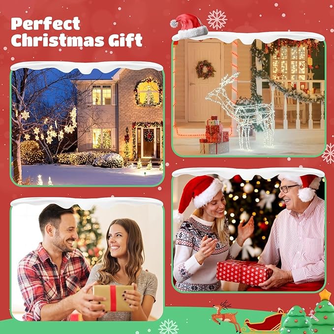 4-Piece Solar Snowman Led Lights, Outdoor Christmas Garden Stake Lights, Waterproof Solar Pathway Lights for Yard & Holiday Decor