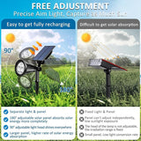 T-SUNUS Blue Solar Lights Outdoor Christmas, 2 Modes Garden Spotlights Waterproof IP65 Auto On/Off Security | Lumora