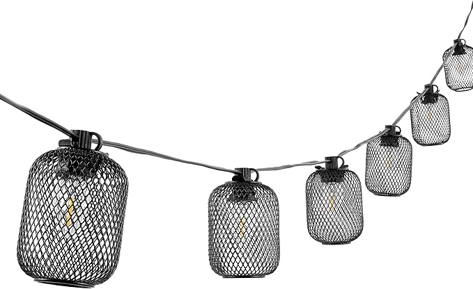 SAFAVIEH Lighting Collection Jepsen Black 10-Foot LED Outdoor String Lights | Lumora