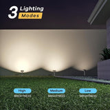 Consciot Solar Spot Lights Outdoor, 4 Pack, White, 600 Lumens, IP65 Waterproof, 6500K Daylight, Solar Landscape | Lumora