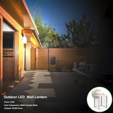 LIT-PaTH Outdoor LED Wall Lantern, Wall Sconce as Porch Lighting Fixture, 5000K Daylight White, 9.5W 800 Lumen | Lumora