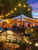 Outdoor String Lights LED 100FT Commercial Grade Heavy Duty Light String Lights with 30 Sockets 32 Shatterproof | Lumora