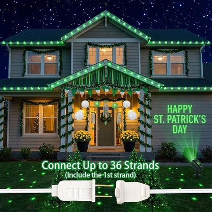 20Ft St Patrick's Day Lights Outdoor, Shamrock String Lights Plug in with 22 Shattproof LED Bulbs for Indoor and Outdoor Home Bar Garden Saint Patrick's Day Decor