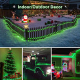 JMEXSUSS Green Halloween Solar Lights, 66 ft 200 LED Rope Lights Outdoor Waterproof, PVC Tube Green Christmas | Lumora