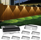 Solar Fence Lights Outdoor, 8 Pack Fence Light Solar Powered Wall Lighting, Deck Lights Waterproof Led for Outside | Lumora