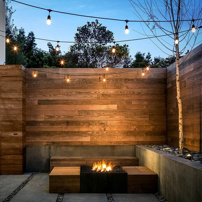 TORCHSTAR 50ft LED Outdoor String Lights, Extendable Vintage Retro Bulb Lighting, Hanging Light for Festivals, Events, 24 Sockets with Extra 12 Bulbs, Weatherproof Patio Grade, Garden, Balcony
